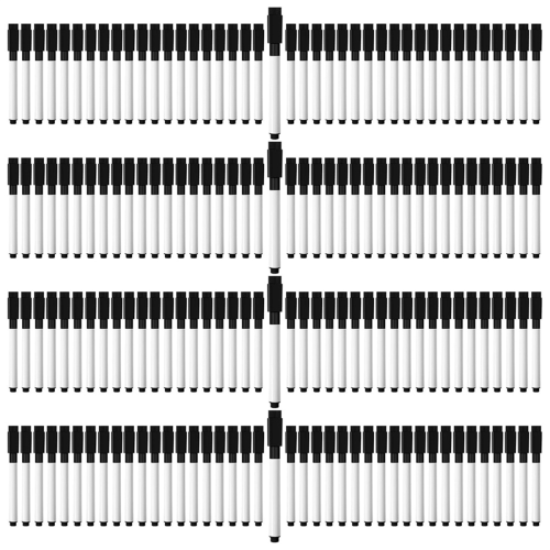 200 Marcadores Magnéticos para Quadro Branco (Pretos)