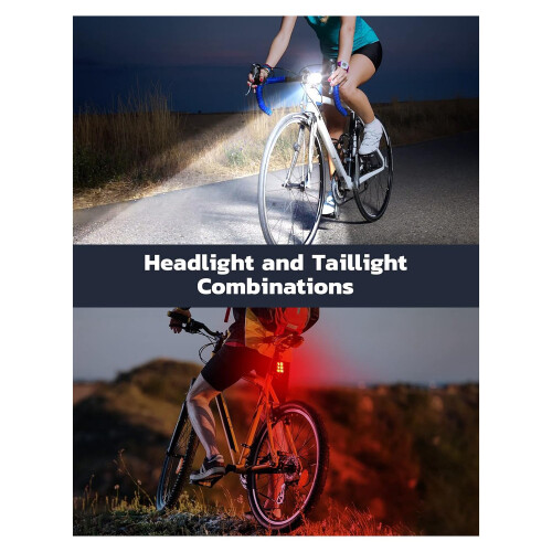 Éclairage de vélo rechargeable par USB pour les sorties nocturnes, éclairage avant et arrière. 2