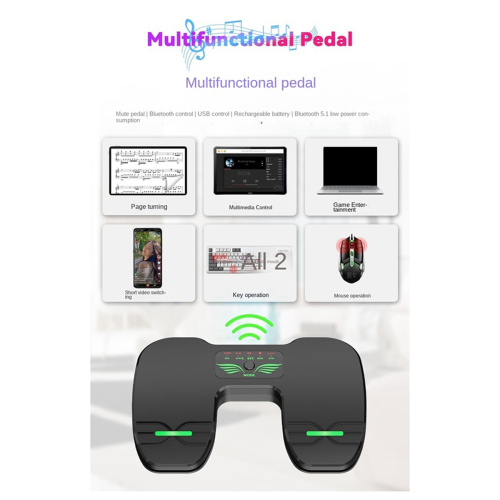Ασύρματο ποδοπετάλι διπλού διακόπτη Music Page Turner Silent Foot Pedal 2