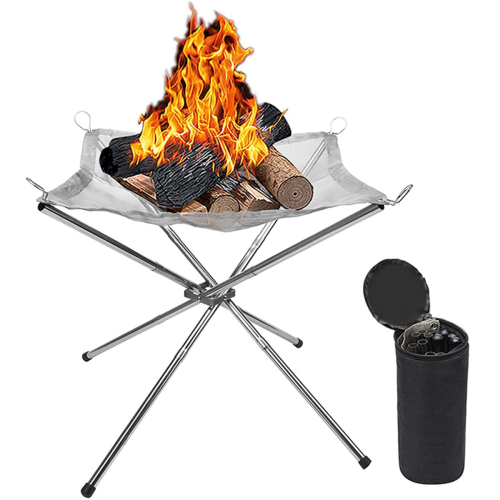 Portable Outdoor Fire Pit for Camping, Campfire With Carrying Bag 1