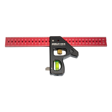 Regla angular cuadrada combinada para carpintería de 30 cm de largo, móvil.