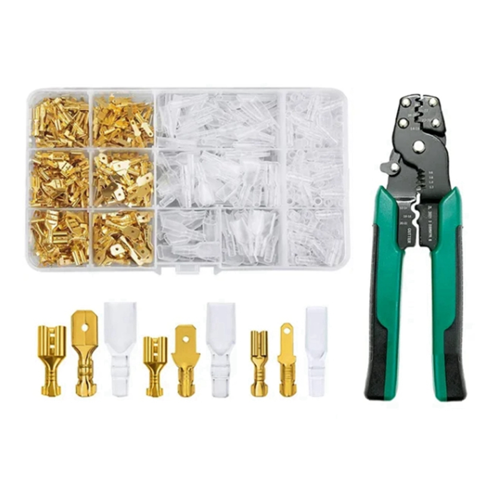 900Pc Crimp Terminal O Shaped 2.8/4.8/6.3Mm Cable Termination Plier 4712036694356