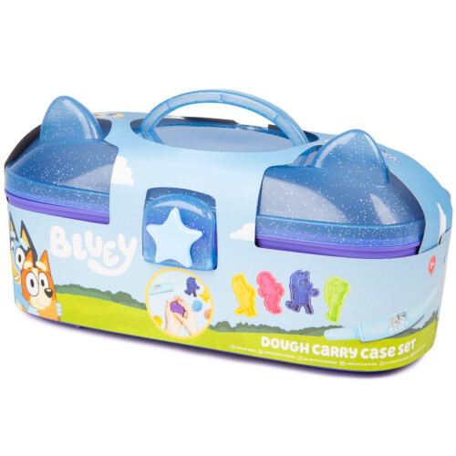 Bluey Dough Set, Carry Case, Playdough Cutters, Roller, Kids Craft Toy