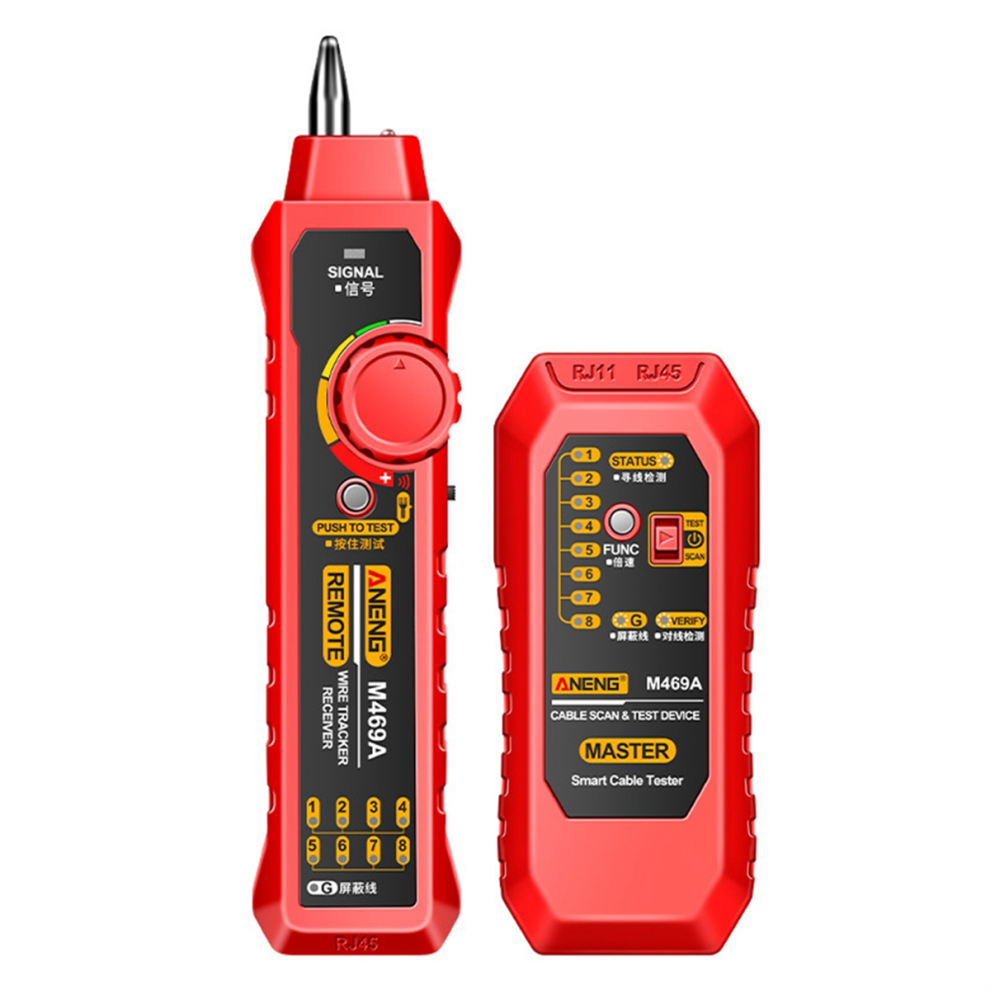 M469a Network Cable Finder Rj45 Rj11 Lan Finder Tester Red 4712036601590