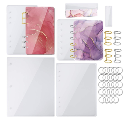 Large Notebook Cover Epoxy Resin Molds A4,A5,A6,A7 Binder Rings Kit