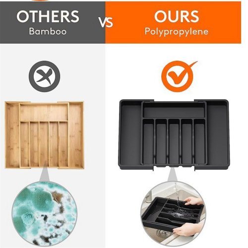 Erweiterbarer Besteckschubladen-Organizer, Besteckschubladen-Tablett 1