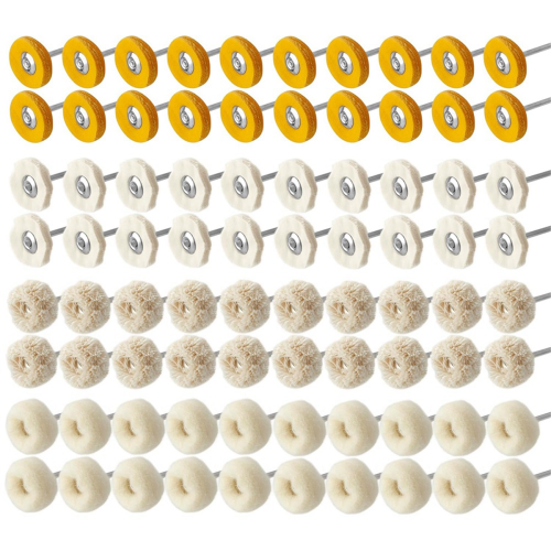 80Pcs 1 Inch Buffing Wheel Kit for Rotary Tools, 3mm 1/8Inch Shank