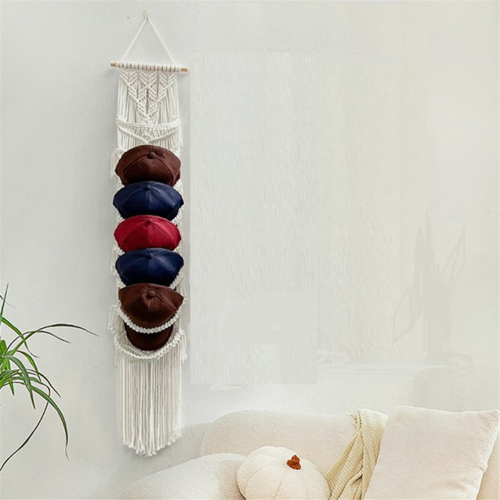 Ball Cap Hanger-Boho Makramee Cap Halter Wand Hut Organizer B 2