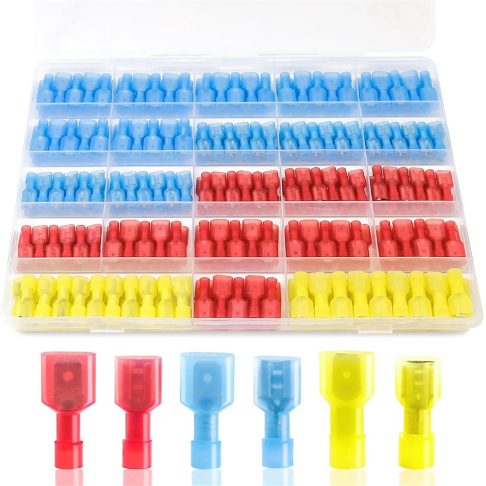 280Pcs Spade Connector Kit, 22-10Awg Quick Disconnect Wire Connectors 4711222849587