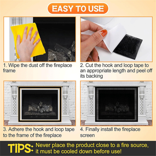 Fireplace Screen,Fireplace Screen Safe Mesh Gate, 73x100cm 2