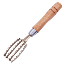Raspador de escamas de pescado para quitar escamas de pescado de madera maciza de latón