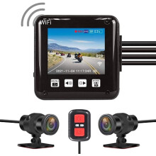 VSYSTO Motorcycle Dash Camera, WiFi 2 Inch Screen Waterproof HD 1080P WDR SONYIMX307 150° Fisheye Lens
