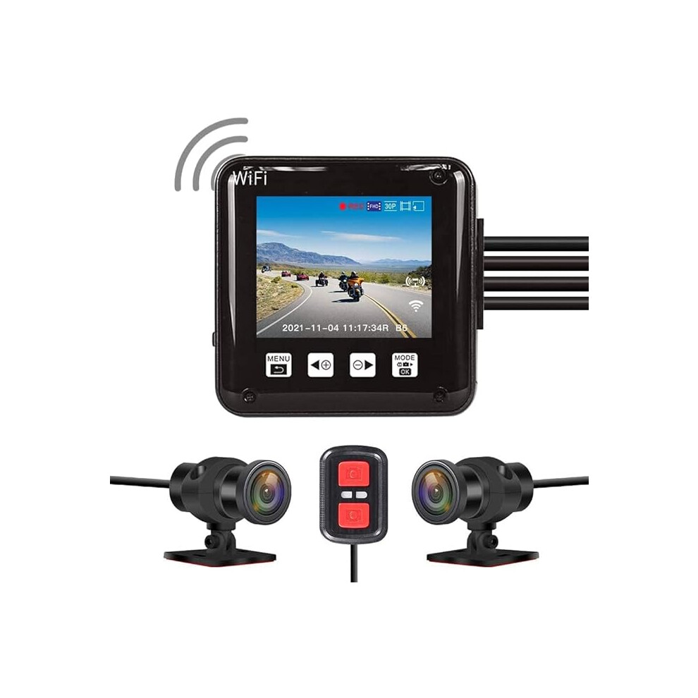 VSYSTO Motorcycle Dash Camera, WiFi 2 Inch Screen Waterproof HD 1080P WDR SONYIMX307 150Â° Fisheye Lens-image-OPC-PJ6KKF6-NEW