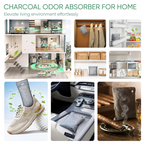 Activated Charcoal Odor Absorber, with Hooks Nature Odor Eliminator 2