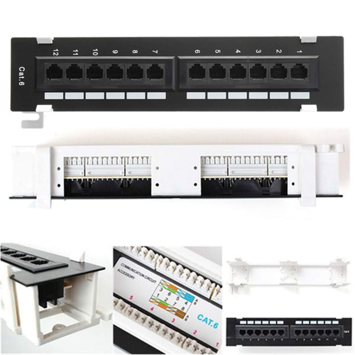 Κιτ εργαλείων δικτύου 12 θυρών CAT6 Patch Panel RJ45 για τοποθέτηση σε τοίχο 2