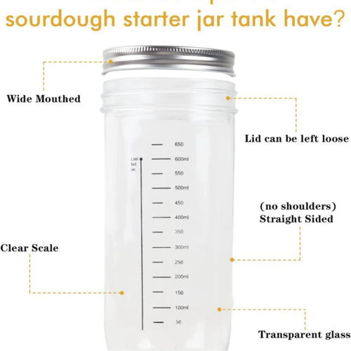 Bread Fermentation Glass Jar, Sour Dough Jar, Bread Baking, Large 2