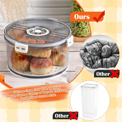 Airtight Bread Box Round Homemade Bread Storage Container 1