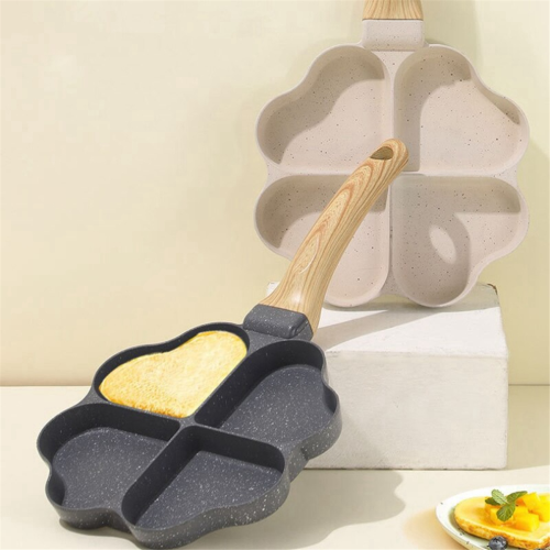 Heart Shaped Egg Pan Mini Egg Dumpling Pan 4 Grid Breakfast Pan White 2