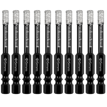 10-teiliges Trockendiamantbohrer-Set, 3/16 Zoll Sechskantschaft, Fliesenkernbohrer