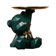 Jewelry Earrings Lipsticks Tray, Bear Statues, Sculptures Key Bowl-C