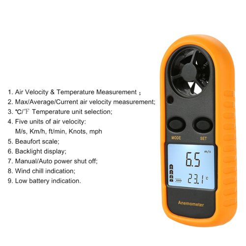 Windgeschwindigkeitstester Industrielle Landwirtschaft Digitales Anemometer 1
