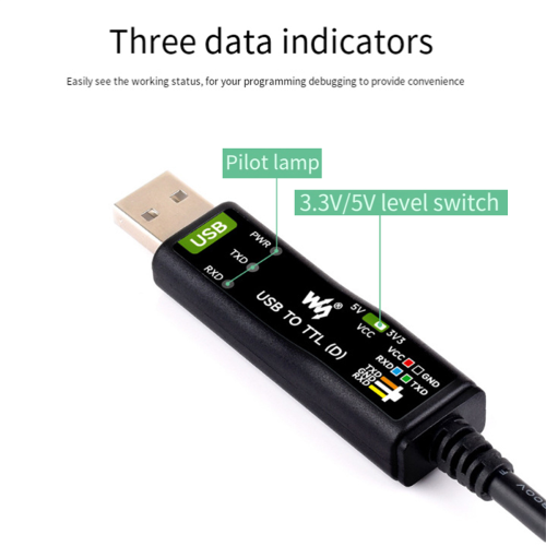 USB-TTL (D) -sarjamoduulikaapeli FT232RNL Pi 5:lle 1