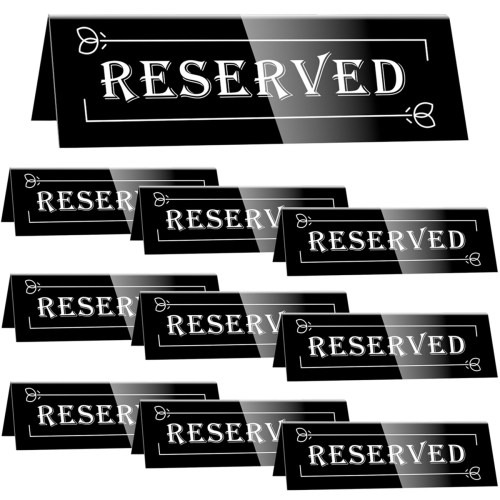 Lot de 10 panneaux de réservation de table en acrylique