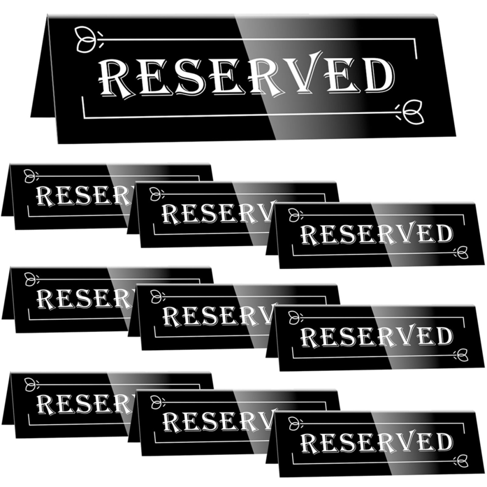 10PC Reserved Table Signs, Acrylic Guest Reservation Table Tents Sign