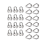 Conjunto de 12 abraçadeiras para cabos de aço de 1/4" M6 com dedal. 1