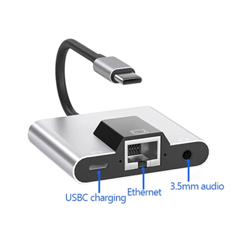 Adaptador de rede LAN USB-C para Ethernet para laptop e celular. 2