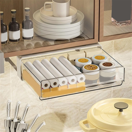 Paper Plate Holder, Plastic Storage Organizer for Kitchen Cabinet-A 2