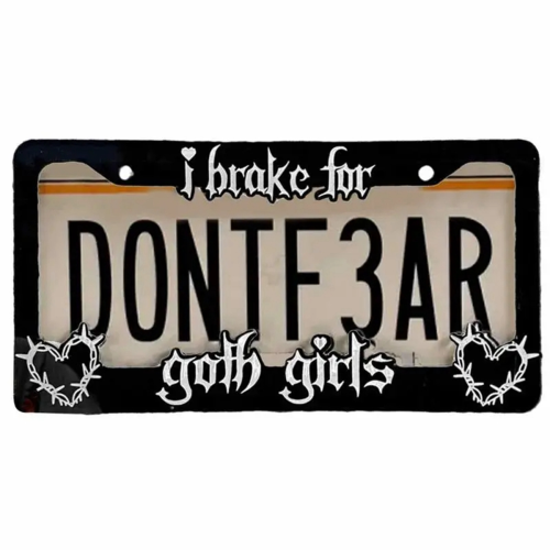 Cornice per targa "I Brake for Goth Girls" 1