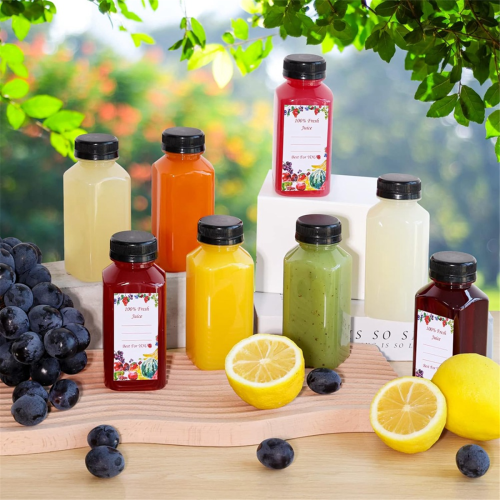 12Pcs 8oz Plastic Juice Bottles with Tamper Evident Caps 1
