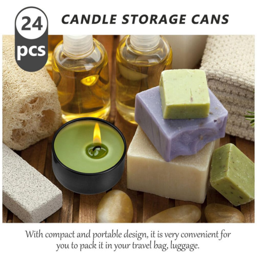 24 Pcs Candle Jar Decorative Labels Empty Storage Tins Candle Tin, D 2