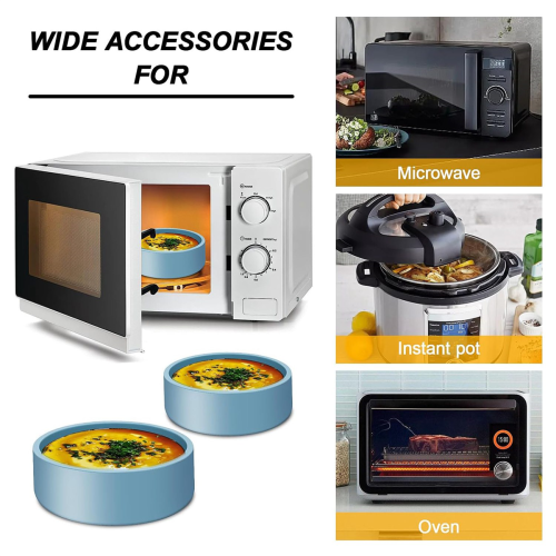 Air Fryer Egg Mold Individual Microwave Egg Cooker Blue 4Pcs 2