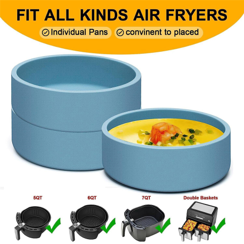 Air Fryer Egg Mold Individual Microwave Egg Cooker Blue 4Pcs 1