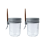 2pcs Breakfast Cup Airtight Oatmeal Jar with Cover and Spoon grey 1