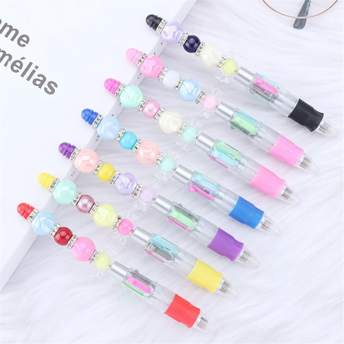 24Pcs Multi-Farbe Perlen Stifte 4-in-1 Bunte Perlen Stifte Einziehbare 2