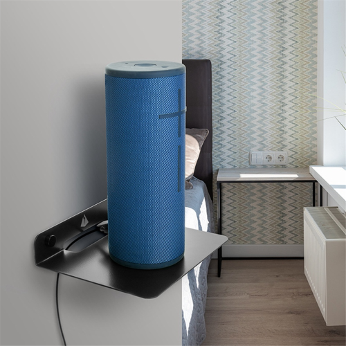 Metal Wall Shelf Speaker Stand for Bluetooth Speaker, Toy Shelf Black 1