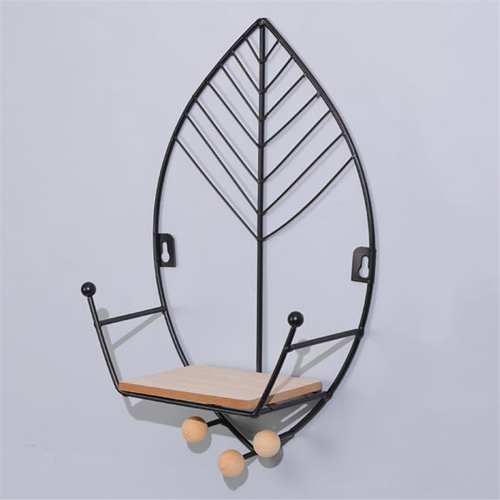 Leaves Shape Floating Shelves Metal Wall Decor,Home Decorations,Black 1