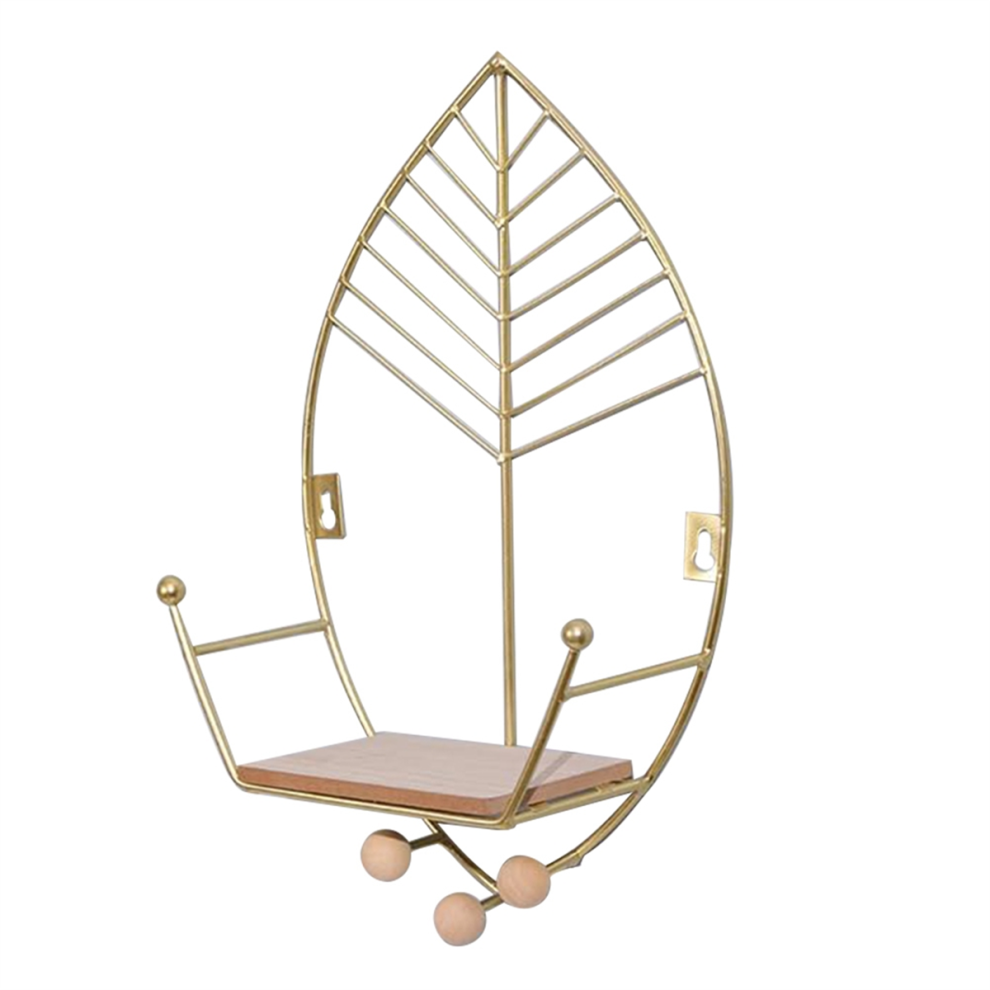 Leaves Shape Floating Shelves Metal Wall Decor,Home Decorations,Gold 4711222803817
