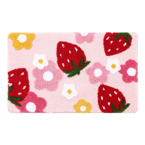 Pink Bathroom Rugs Cute Strawberry Bath Mat 50X80cm