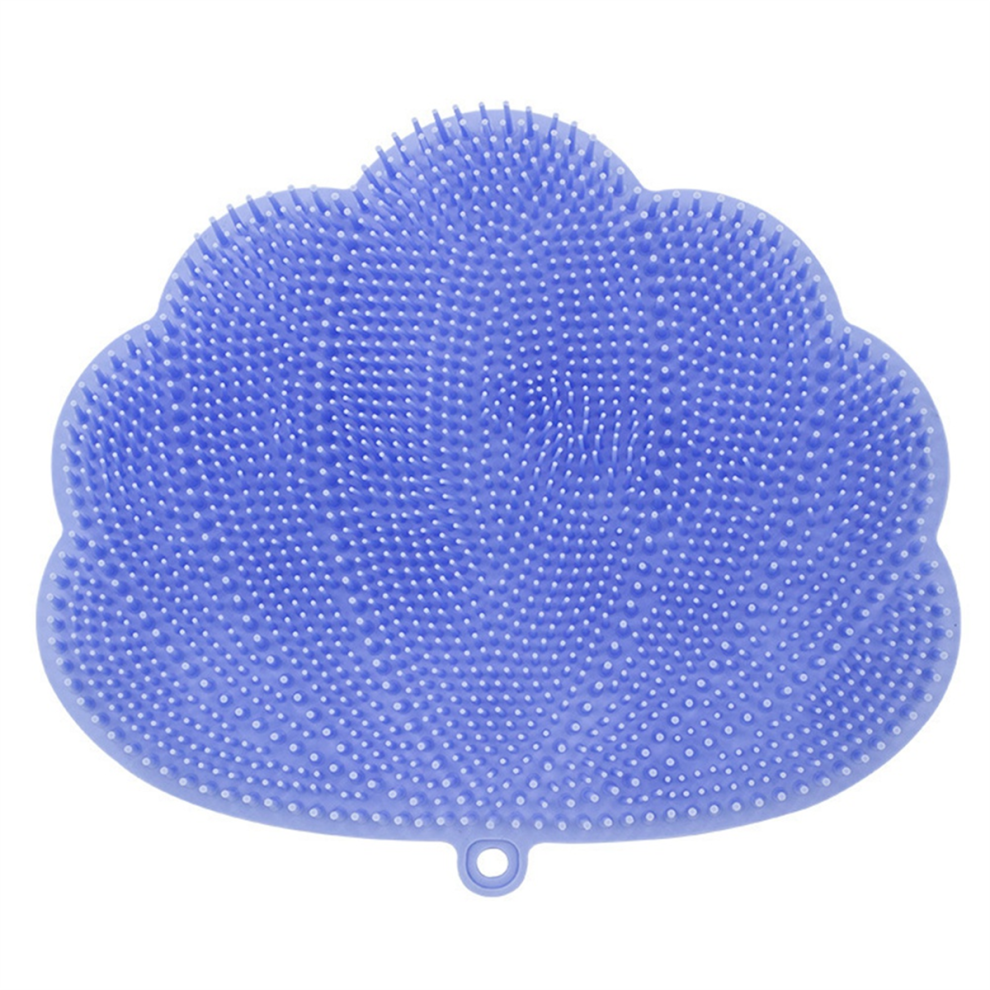 Wall-Mounted Hands-Free Back&Foot Scrubber with Suction Cups -Blue