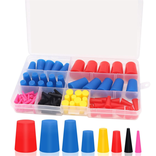 Kits de plugues cônicos de borracha de silicone de 1/16" a 5/8" 1