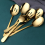 Gold Serving Spoons 6 Pieces, Stainless Steel Serving Utensils 6