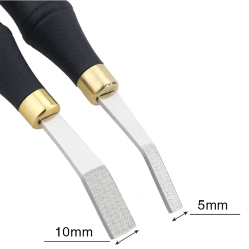 DIY leren randbehandeling polijsten ruw zonnepatroon 5 mm 1