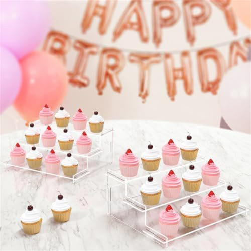 Suporte de acrílico para exibição de cupcakes e perfumes. 2
