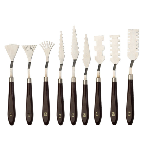 9PCS Professional Palette Scraper Set Painting Mixing Scraper Set