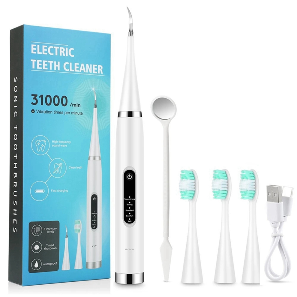 Electric Teeth Cleaner White(3 X Head)-image-OPC-PJ6KMMS-NEW
