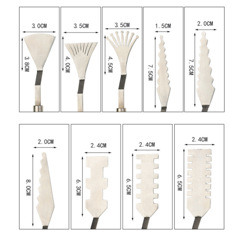 9PCS Professional Palette Scraper Set Painting Mixing Scraper Set 2